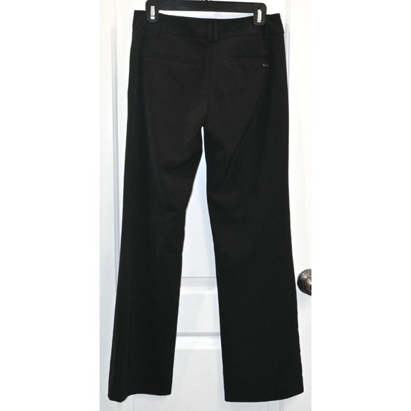 New York & Company Womens Black with Small White Dots Stretch Dressy Trousers Si - Picture 2 of 2